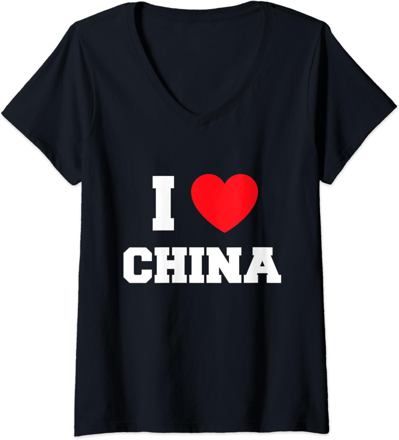 Womens I love China VNeck TShirt Clothing